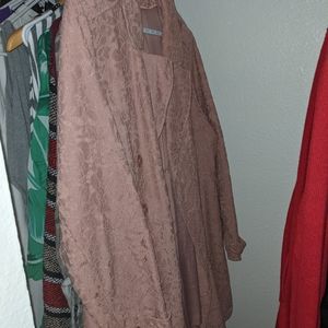 Torrid-Pink lace trench coat